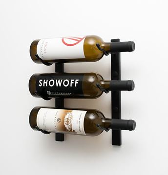 Show details for 3 - Bottle, W Series 1′ Wall Mounted Metal Wine Rack Picture of 3 - Bottle, W Series 1′ Wall Mounted Metal Wine Rack