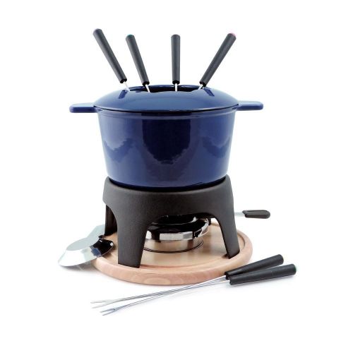 Picture of Sierra 11-PC Cast Iron Fondue Set Deep Blue