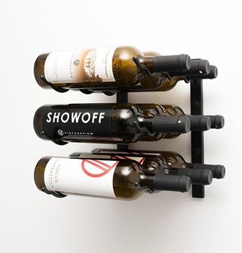 Show details for 9 - bottle, W Series 1′ Wall Mounted Metal Wine Rack Picture of 9 - bottle, W Series 1′ Wall Mounted Metal Wine Rack