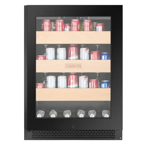 Picture of Cavavin 148 Cans-  Full Glass Door Vinoa Beverage Center - Black